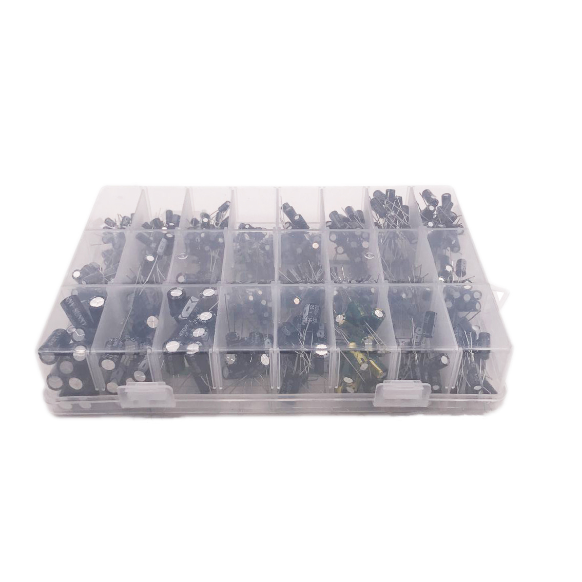 500 Uds 24 valores 0,1 uF-1000u condensador electrolítico condensadores electrolíticos DIP mezclados 10V 16V 25V 50V Kit electrónico