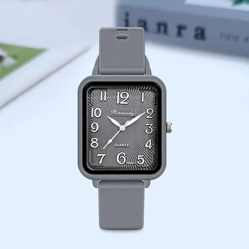 Reloj con correa de silicona de marca para estudiantes, reloj de cuarzo Digital cuadrado de ocio para mujer, nuevo reloj de pulsera de lujo a la moda para mujer, triangulación de envíos