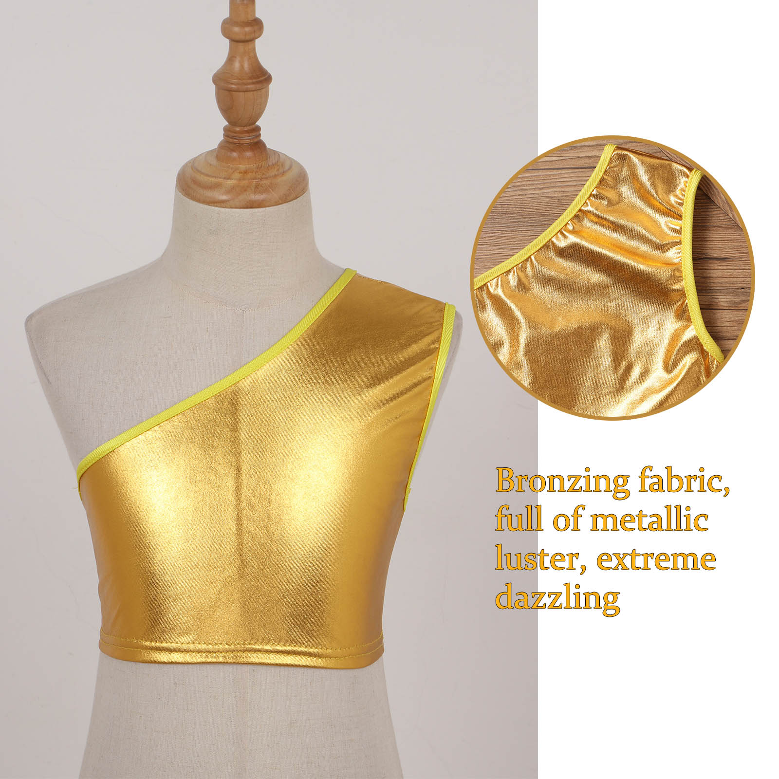 Kinder Mädchen Metallic Tank Tops Ärmellos Jazz Modern Dance Hip Hop Performance Kostüm Sport Crop Top Glänzende Crop Weste