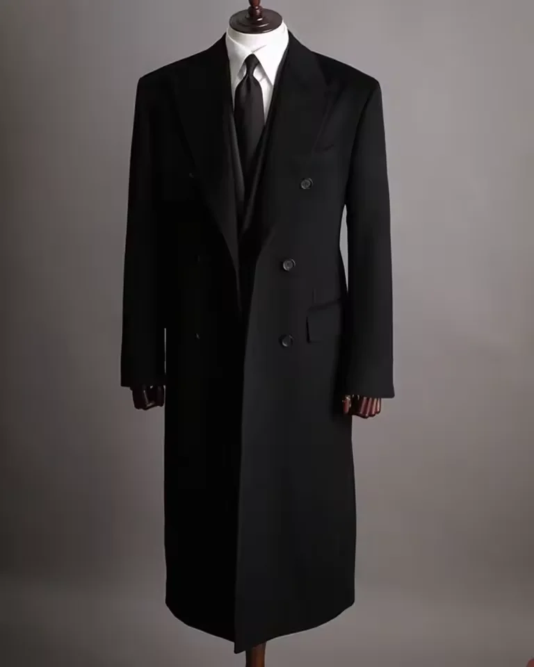 Hiver Long Blazer affaires Double boutonnage haute qualité luxe hommes costume vestes élégant homme costume nouveau dans les costumes et Blazers mâle