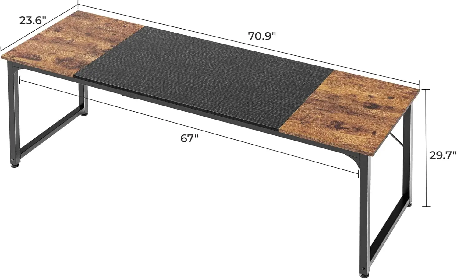 70 Inch Office Desk, Gaming Desk with Storage, Writing Desk Work Desk for Home Office