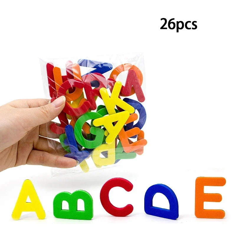 ABC แม่เหล็กตัวอักษรภาษาอังกฤษสติกเกอร์แม่เหล็กตู้เย็นสติกเกอร์การศึกษาของเล่นเด็กคริสต์มาสของขวัญ