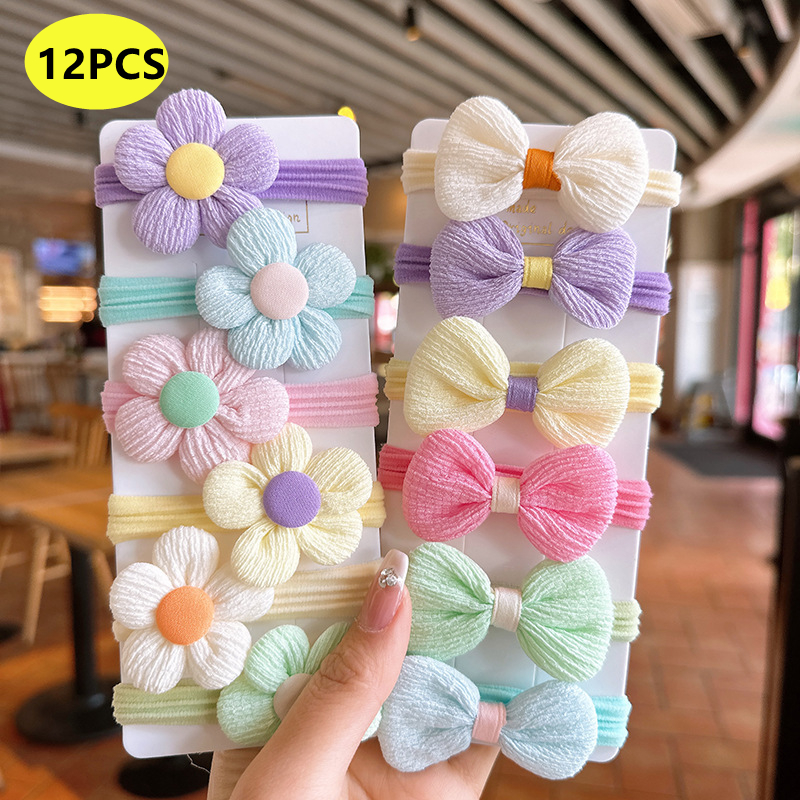 20 pçs 10 pçs acessórios de cabelo para menina elástico faixas de cabelo estilo flores anel de cabelo crianças festa de aniversário cocar