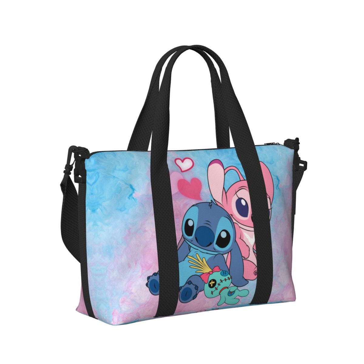 Benutzer definierte Stich Engel Strand Einkaufstasche Frauen Anime großes Fach Strand Fitness studio Reisetaschen
