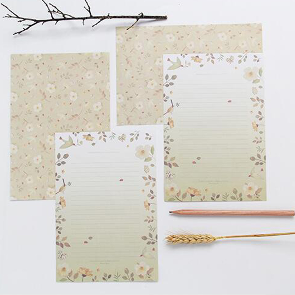 Sets/45 Stück Blumendruck-Umschläge und Briefpapier, hübsches Briefpapier-Umschläge-Set, Schulbriefpapier für die Schule