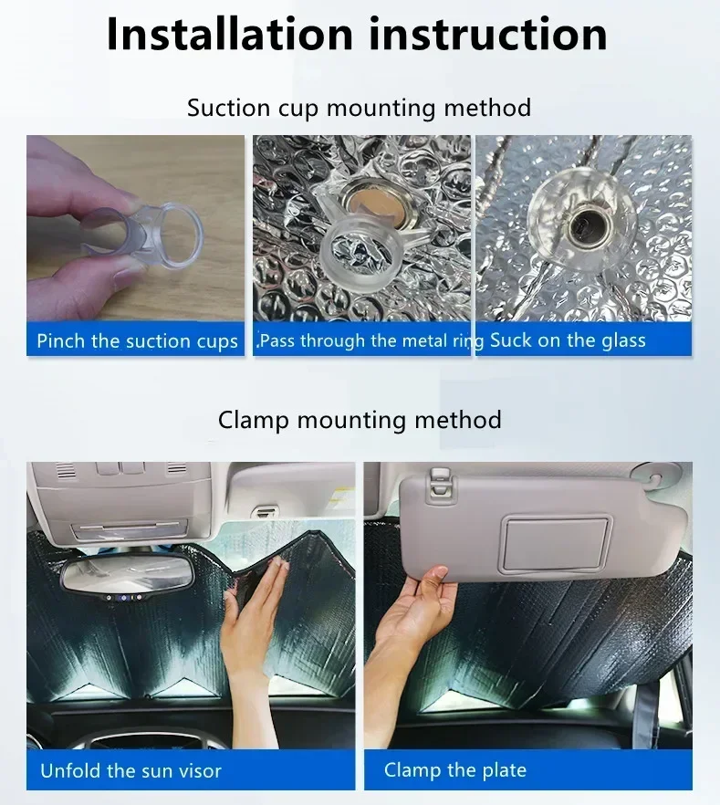 130X60 ซม.กระจกรถยนต์แบบพับได้ Sun Shade Visor COVER BLOCK Reflector แบบพกพา Breathable Anti UV Protector หน้าจอฟรี