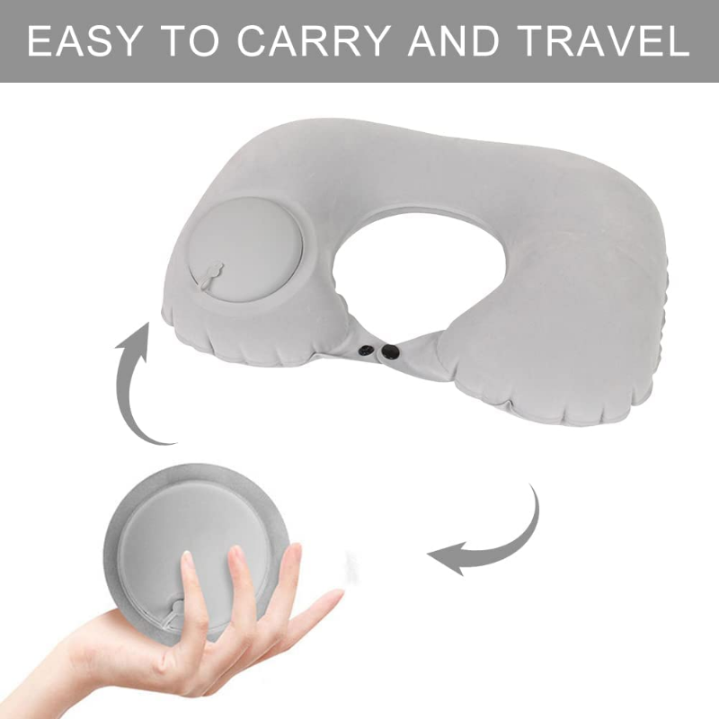 1pc 旅行枕飛行機インフレータブル超軽量ポータブル首枕 U 字型自動インフレータブル頚椎枕