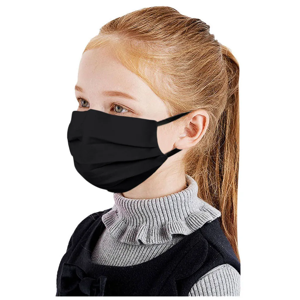2024 nueva máscara de tela Simple de Color sólido para niños 5 piezas lavable y reutilizable máscara protectora transpirable e inodoro para niños
