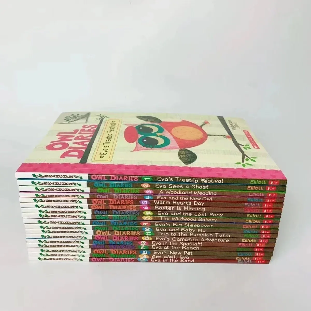 17 เล่ม/ชุดนกฮูกไดอารี่หนังสือภาพภาษาอังกฤษเด็กการศึกษาในวัยเด็กการเรียนรู้การเขียนไดอารี่หญิงอายุ 6-12 ปี