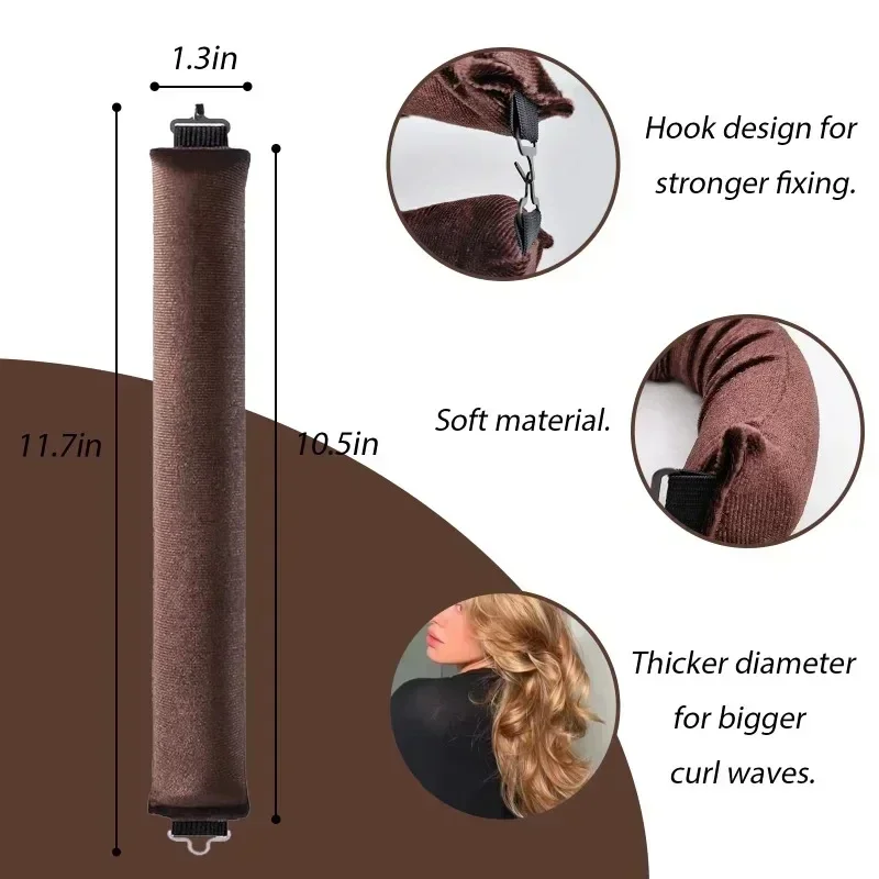 4Pcs/set Heatless Velvet Hair Curler  Lazy Curls Heatless Curls Overnihght Heatless Blowout Styling Tools Hair Curlers to Sleep