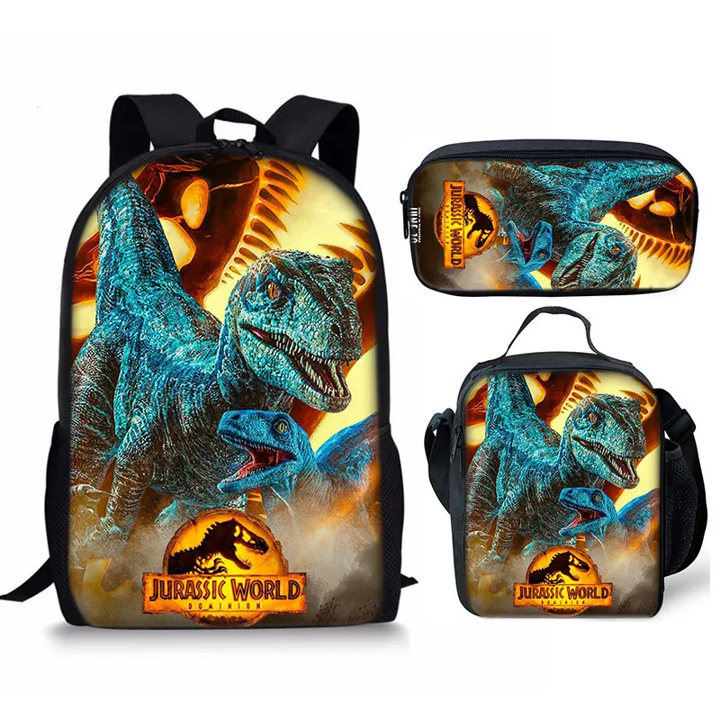 Gioco Jurassic World tre zainetto zaino borsa per il pranzo astuccio regalo per bambini studenti