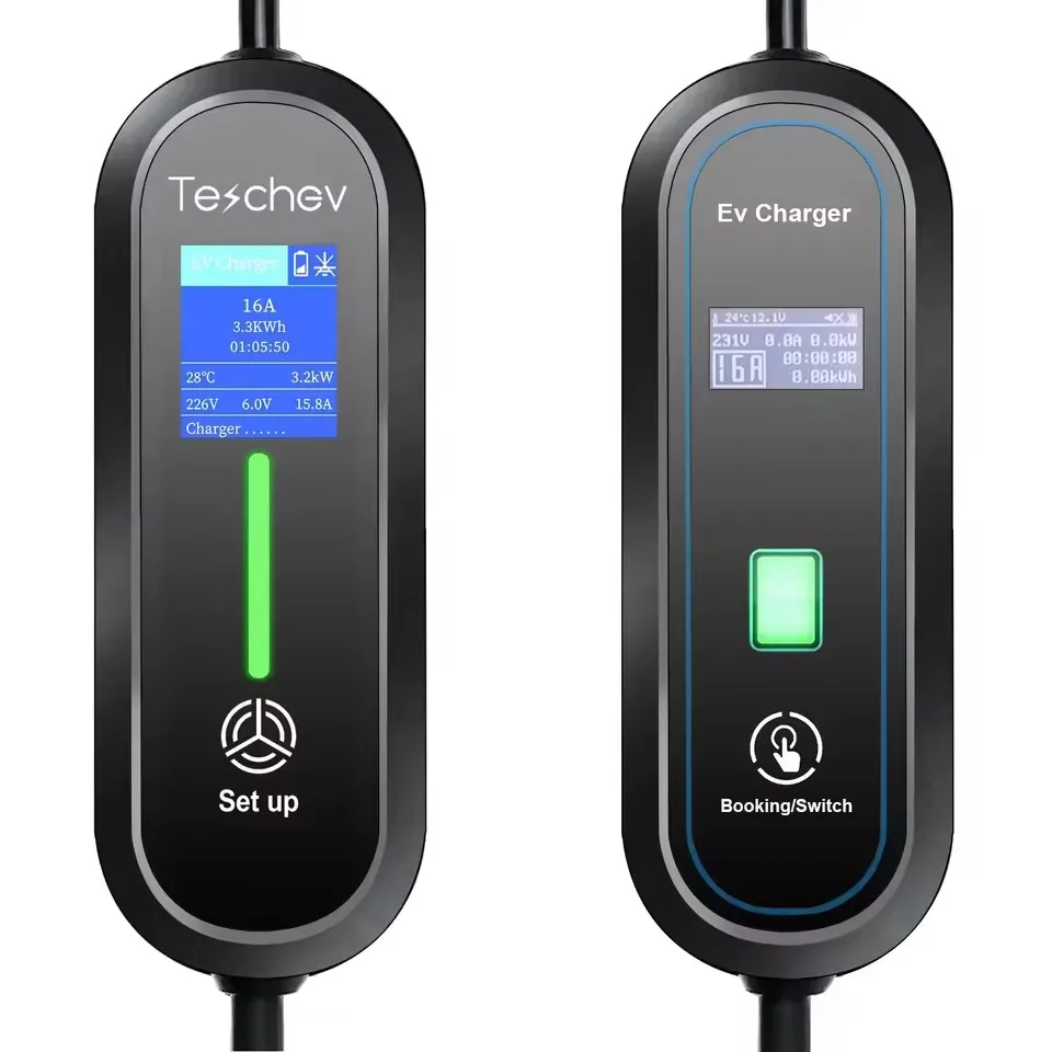 Ładowarka Teschev 3.5KW EV Typ 2 IEC 62196 Złącze 16A 1 Faza Typ 1 SAEJ1772 Wallbox Stacja Ładująca do Pojazdów Elektrycznych
