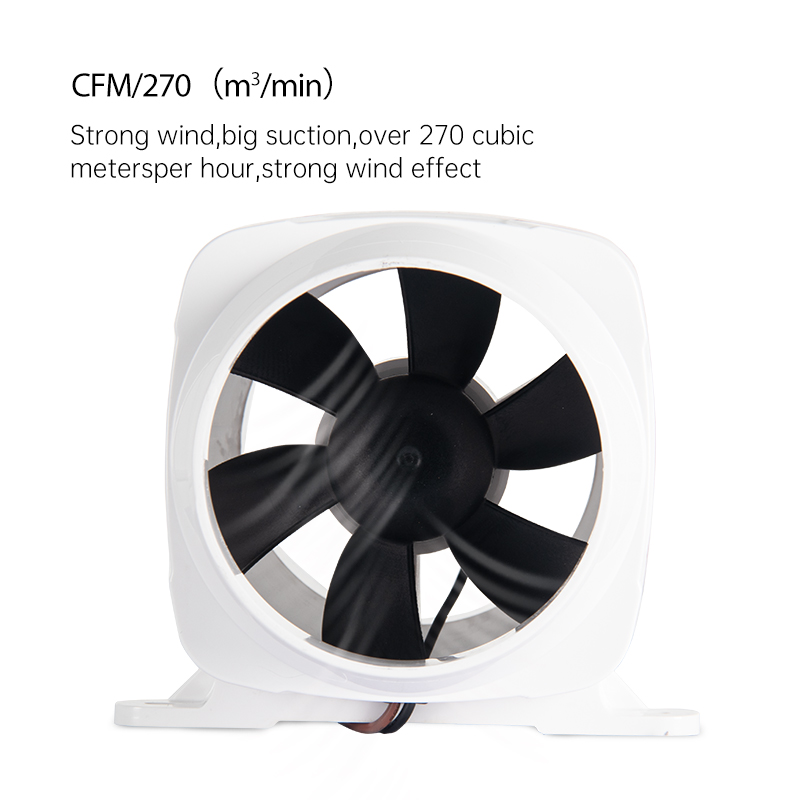 Lororlo-除雪機,4 ", 105mm, 270cfm,屋内排水ファン,DC, 12v, 24v, 6ブレード,船舶用ボート,排気,白サイズ