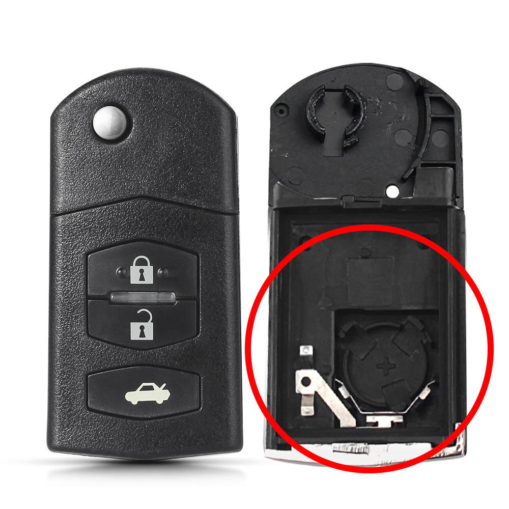 KEYYOU 2/3/4 ボタンリモートキーケース Fob シェルフリップ折りたたみマツダ 2 3 5 6 M6 MX5 CX5 CX7 CX9 RX8 2011-2015