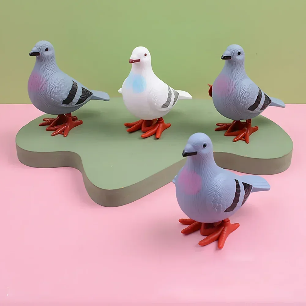 1PC Plastic Clockwork Wind Up Toy Cute Jumping Pigeon Clockwork Kid Boy Girl Simulation Animal Jumping Clockwork Gift