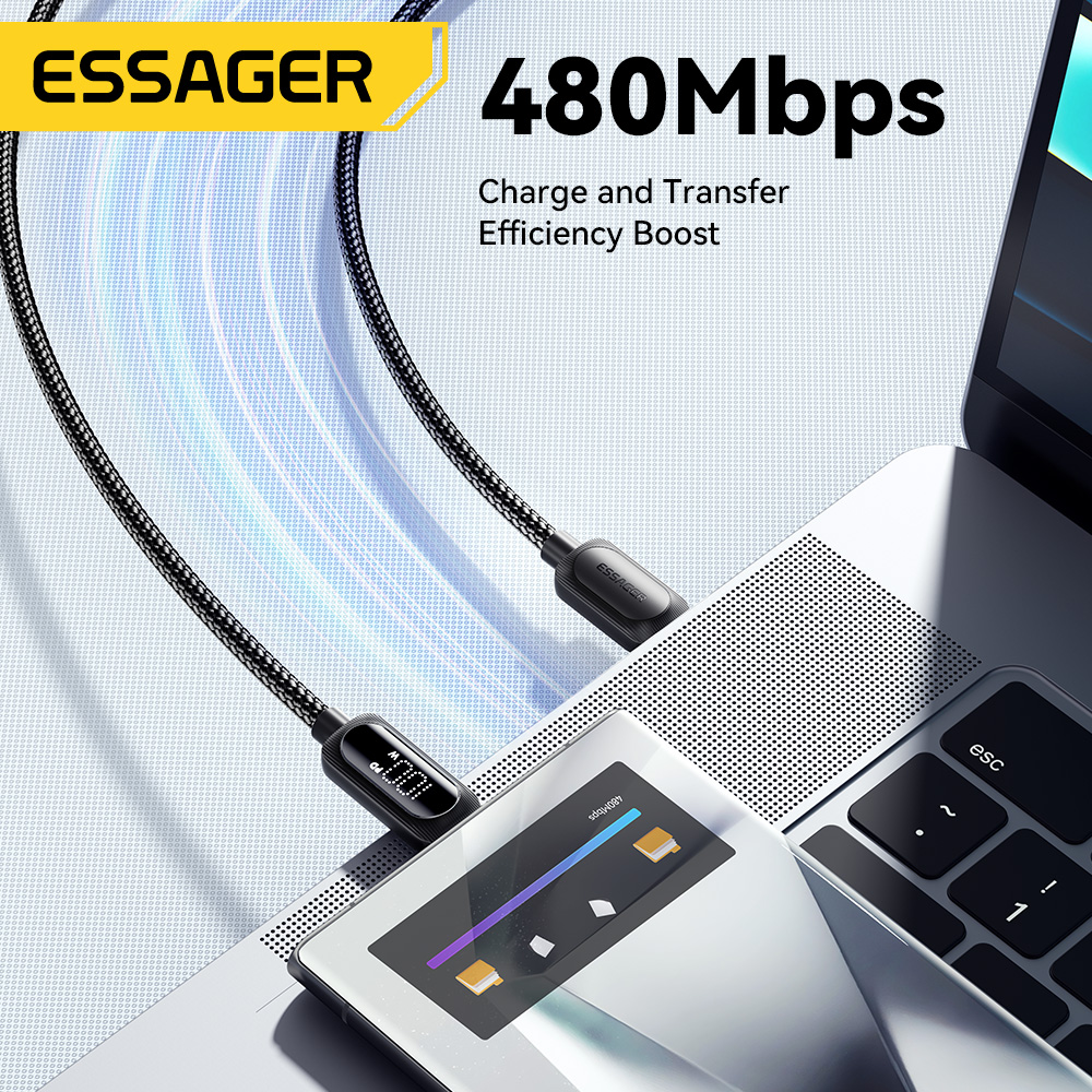 Essager 100 W USB Typ C auf USB C Kabel für Xiaomi Samsung PD 5A Schnellladekabel für MacBook iPad Pro Tablet Laptop Kabel