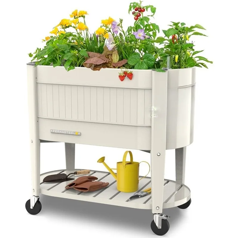 Raised Garden Bed with Legs, 40×20×37 in, Planter Box with EnGrow™ TrueSoil™ Technology for Vegetables