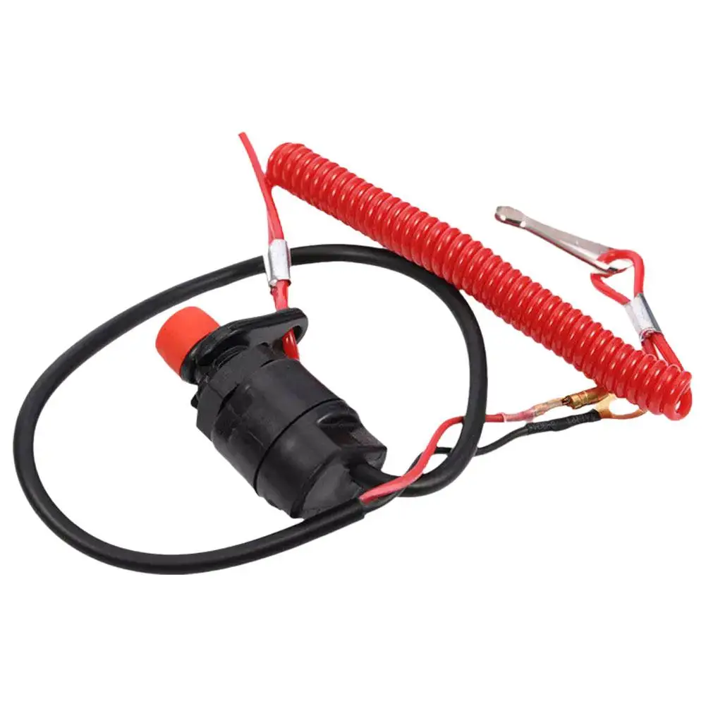 Interruptor de desligamento do motor portátil do barco a motor com corda de segurança, dispositivo de emergência Kill Stop Switch