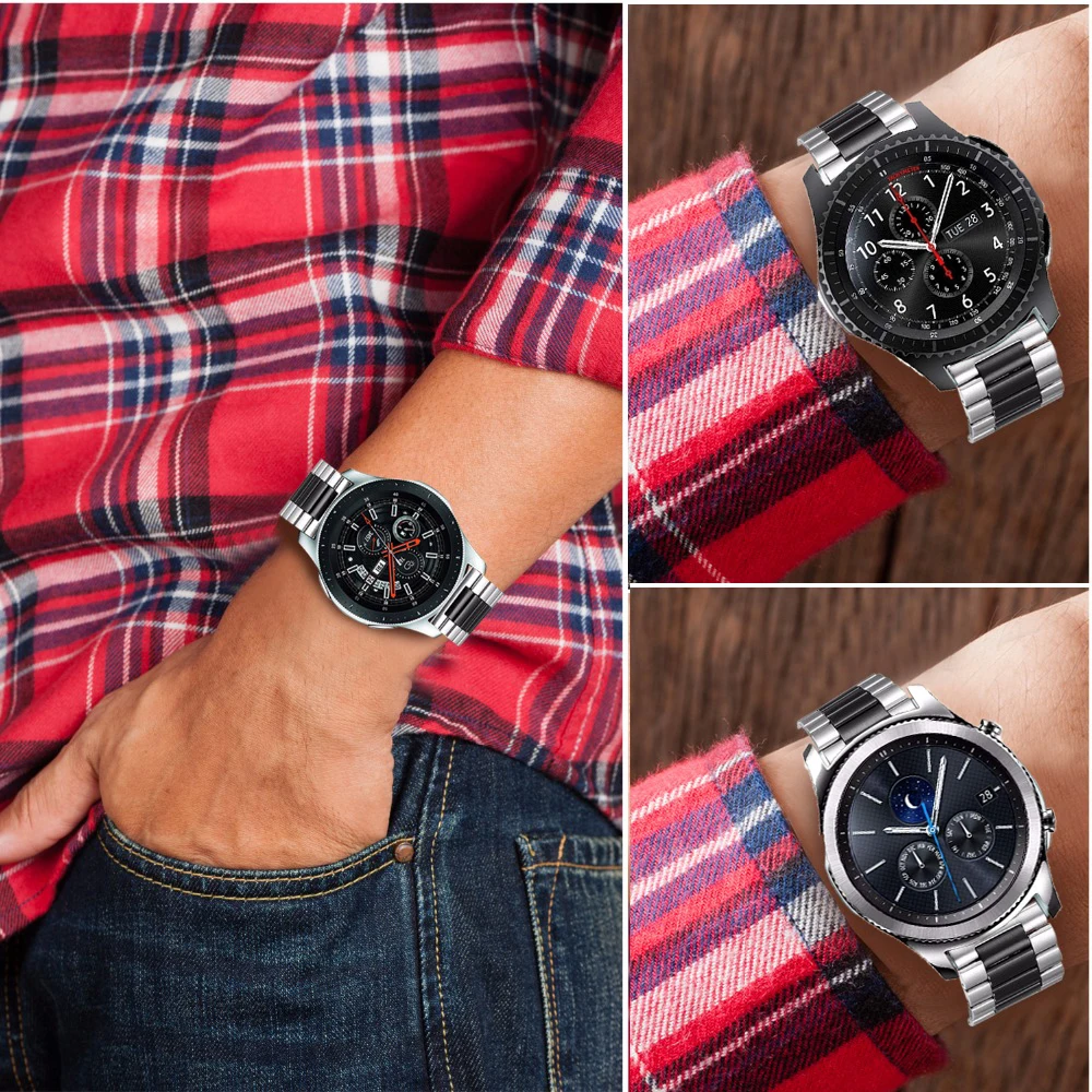 Cinturino da 22mm 20mm per Samsung Galaxy Watch 7 6 5 4 3 Classic Gear S3 Active 2 cinturino in acciaio inossidabile per Huawei Watch 4 GT4 GT3 Gt2e
