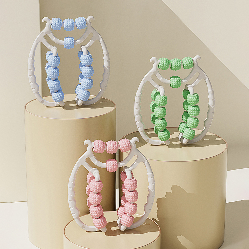 Braçadeira de perna de anel duplo 20 rolos, exercitador de coxa/Kegel, massageador de emagrecimento para casa, alívio da dor anticelulite