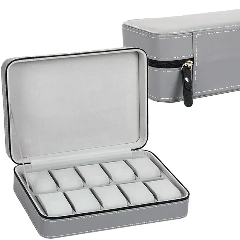 2024 新 6/10/12 Girds ポータブル時計収納ボックスオーガナイザージッパー付きクラシックスタイル多機能時計ディスプレイボックス