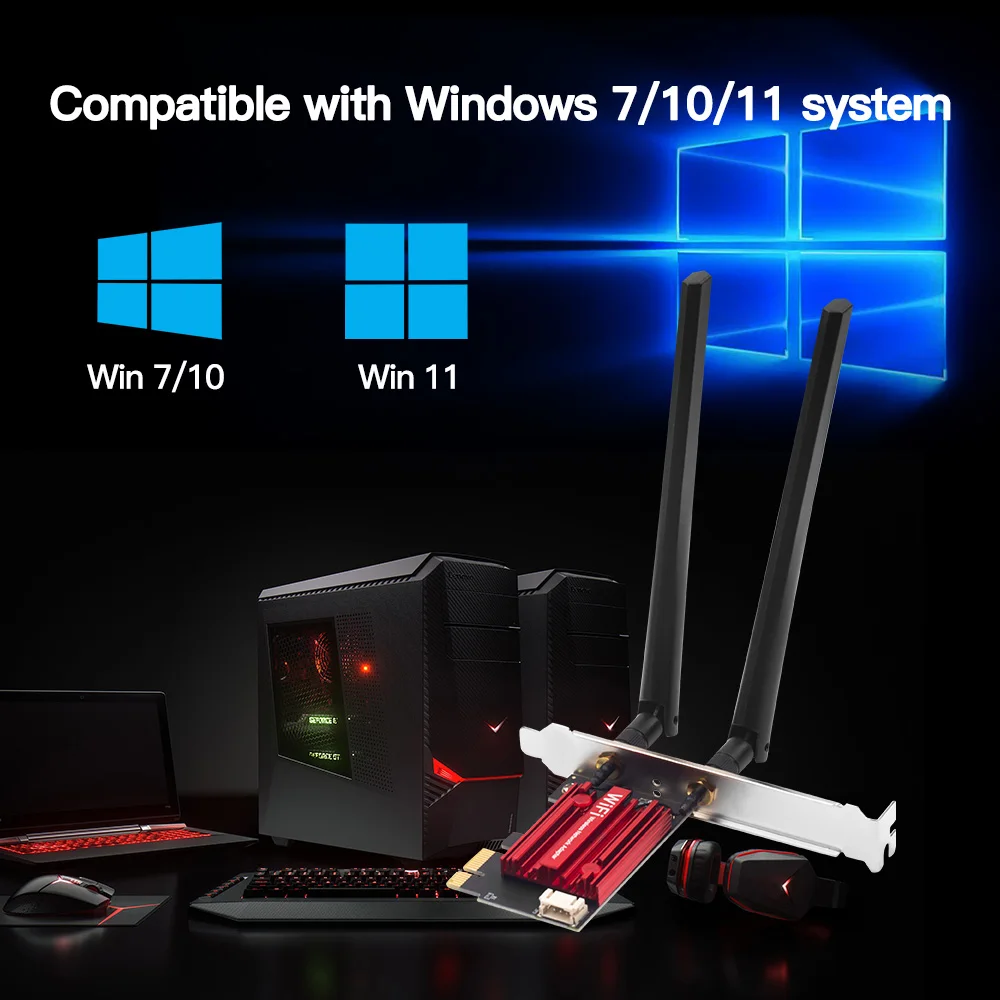 FENVI WiFi 5 PCI-E Wireless Adapter AC1200 Network Card Dual Band 2.4G/5GHz 802.11AC For Bluetooth 4.0 Desktop Windows 7/8/10/11