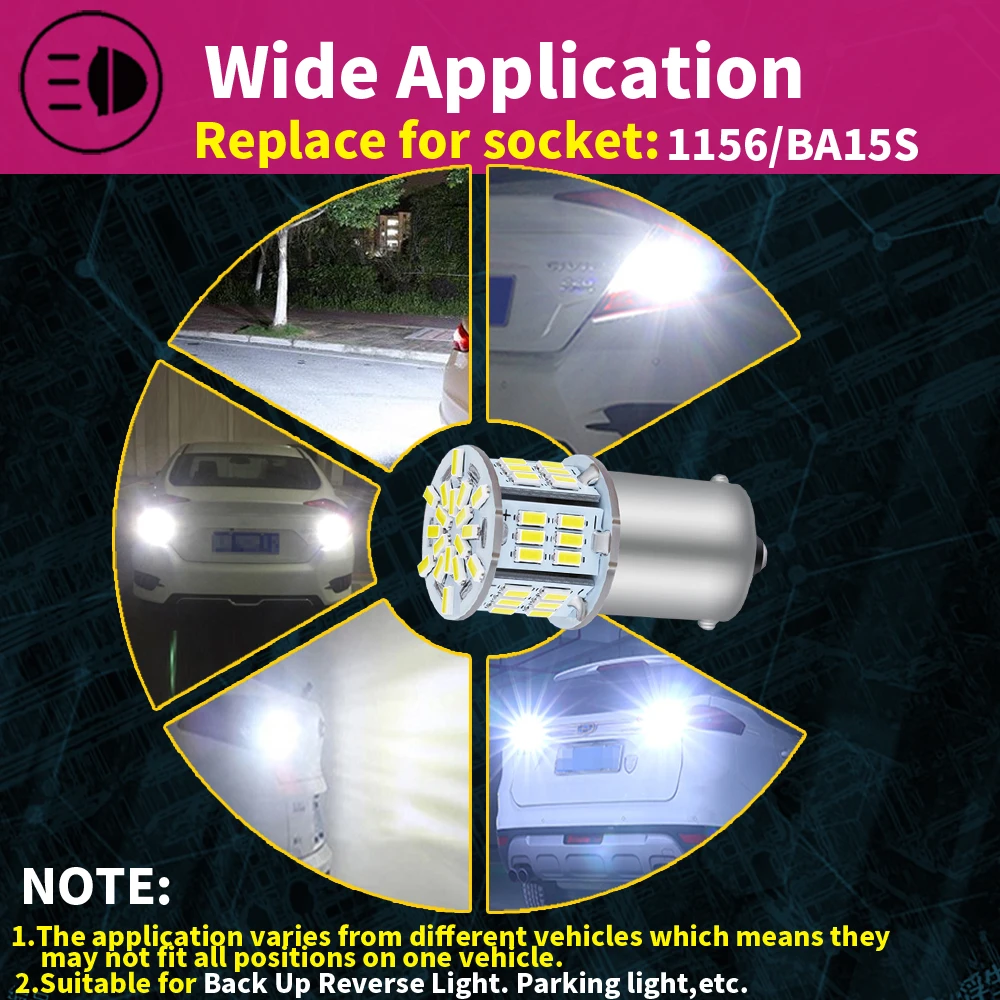 2 uds luz LED de marcha atrás lámpara Blub P21W BA15S Canbus para VW Passat B5 B5.5 B6 Golf mk3 mk4 mk5 mk6 3 4 5 6 Polo 6n 6r 9n Touran