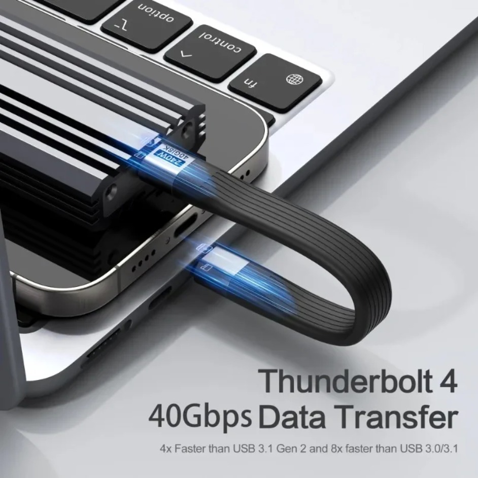 240 W USB-C-Ladekabel für iPhone 16 USB 4-Kabel Tragbarer Schlüsselanhänger 40 Gbit/s Datenübertragung Thunderbolt 4/3 8K bei 60 Hz Videoanzeige