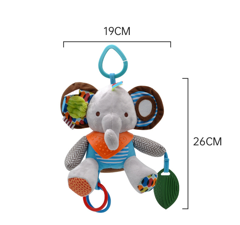 아기 봉제 인형 딸랑이 장난감, 유모차 걸이식 동물 침대, 모바일 유아 토끼 교육 장난감, 0-12 개월 아기