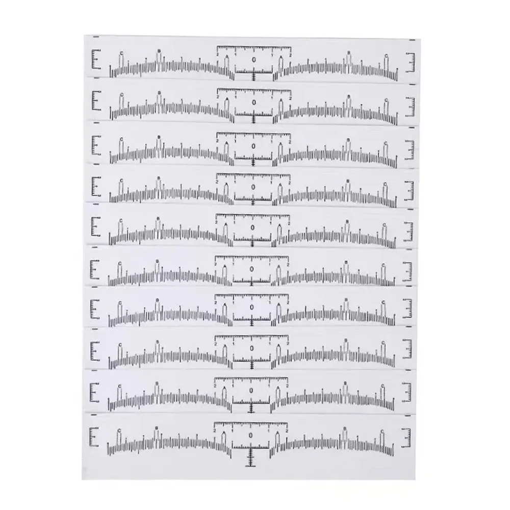 Règle de tatouage jetable pour sourcils, autocollant, Microblading, outils de mesure pour maquillage Permanent, 20 pièces/50 pièces/100 pièces