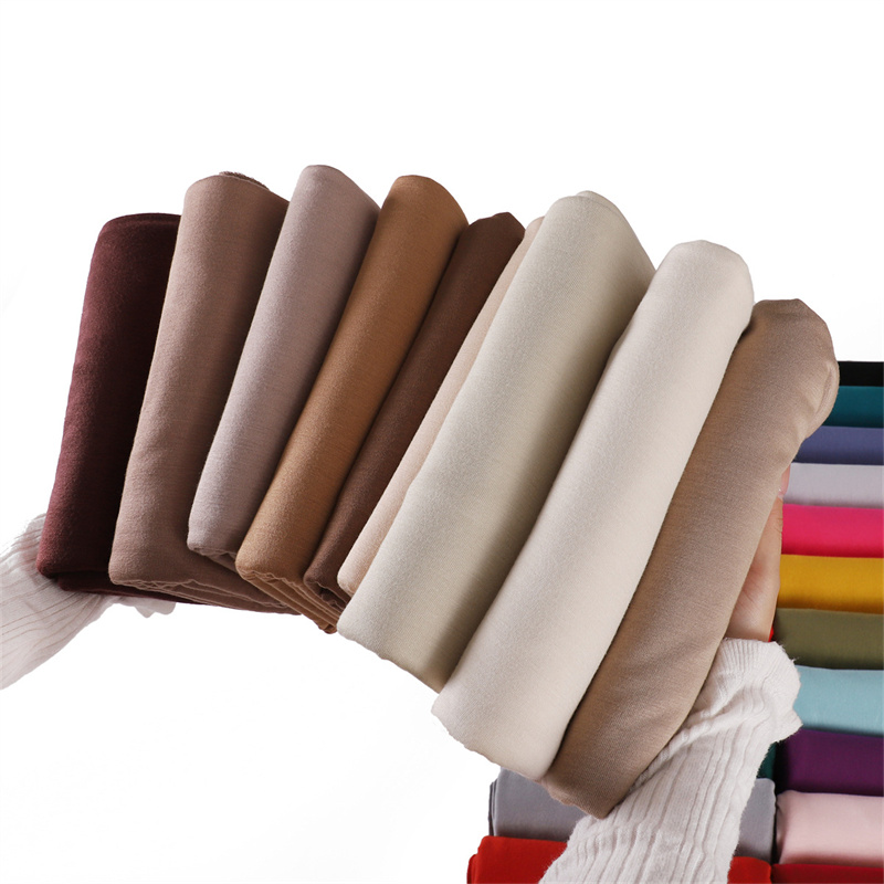 80*180cm Modal Rayon Baumwolle Muslimischen Jersey Hijab Frauen Einfarbig Schal Ramadan Lange Schal Plain Weiche Turban wraps Stirnband