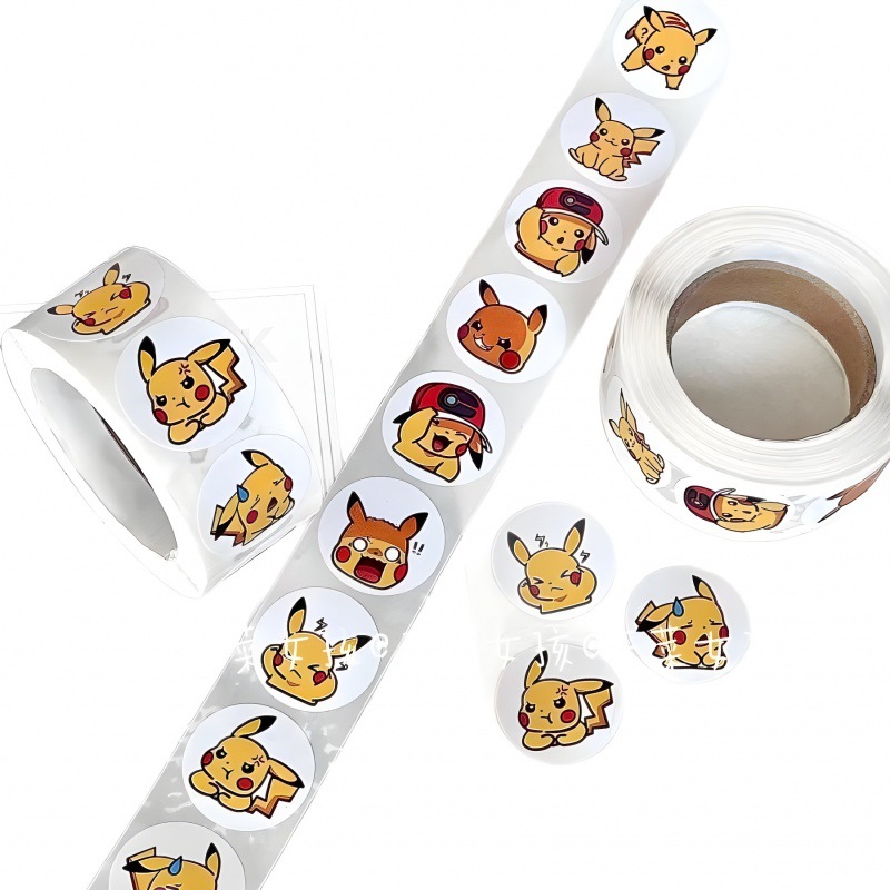 500PCS Anime Nette Pokemon Pikachu Aufkleber Kawaii Charizard Runde Dichtung Aufkleber Rollen Aufkleber Graffiti Gepäck Aufkleber Spielzeug