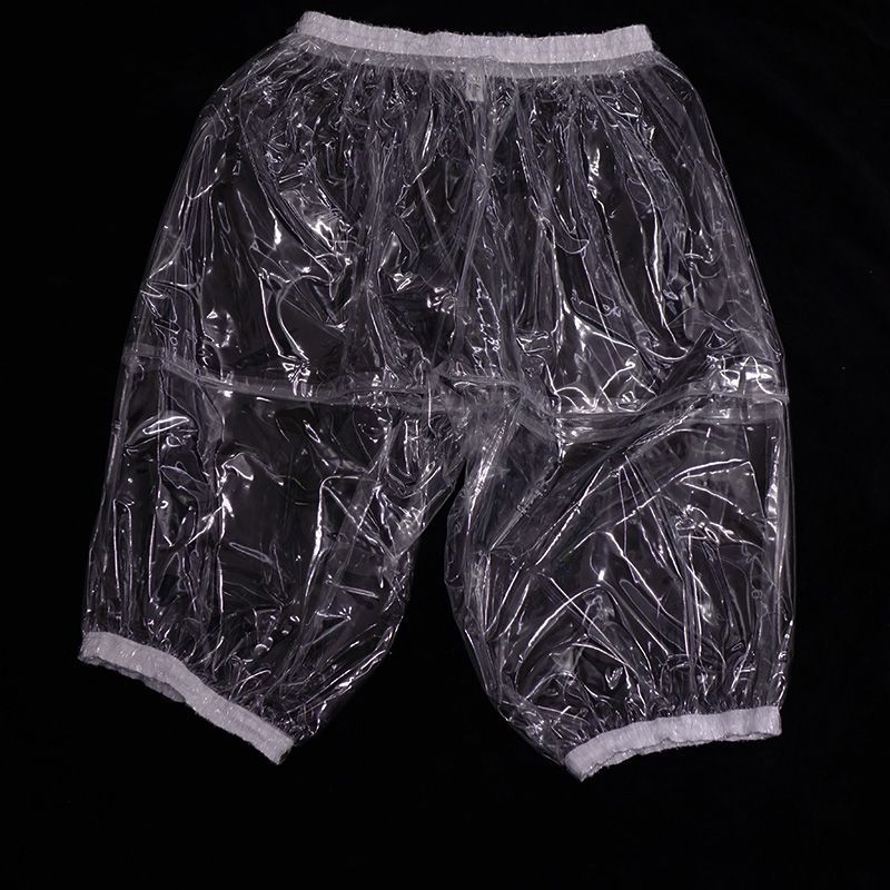 Shorts de cintura elástica à prova d'água de PVC para praia de verão