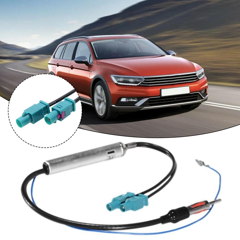 車の特別なラジオアンテナ AM/FM オーディオラジオ信号アンプデュアル Fakra RF ラジオアンテナ空中アダプターアウディ 18.1 ' I5B8