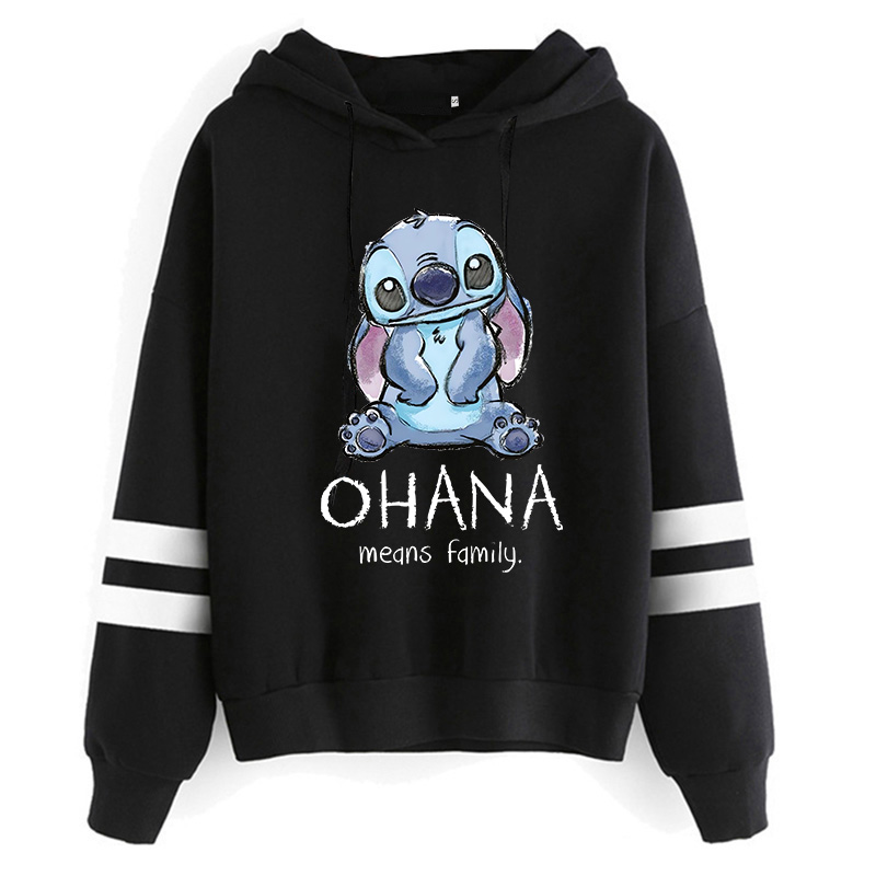Divertida sudadera navideña Y2k Lilo Stitch, sudaderas con capucha de dibujos animados de Disney para mujer, Sudadera con capucha de Manga de Anime de punto bonito, ropa femenina