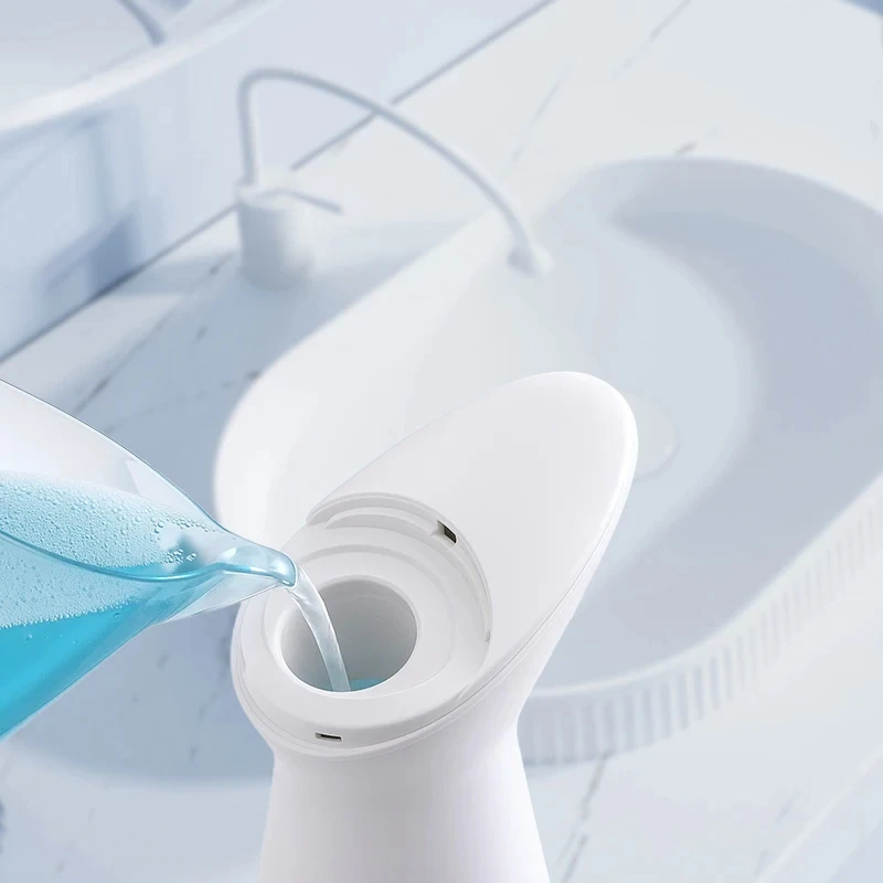 Dispensador automático de sabão de mão com sensor, peça de mão de lavagem inteligente, branco, ABS de alta qualidade, à prova d'água para banheiro