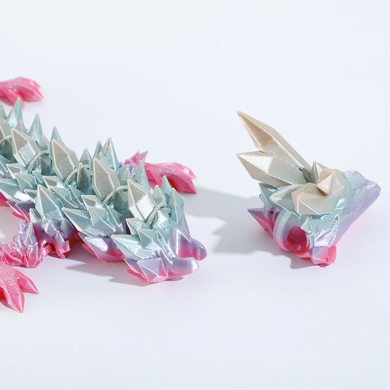 3d Printed Crystal Dragon Antistress Fidget Toy Rotatable Articulated removable Figure Radiant And Dazzling Colors 30/45/60CM