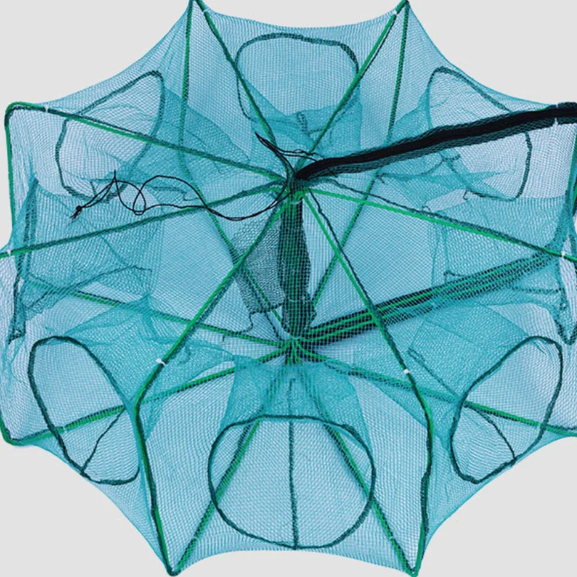 6/8/10 Holes Mesh Portable Fishing Net Cage Folding Crayfish Catcher Casting Fish Crab Crayfish Shrimp Smelt Eels Traps fishing