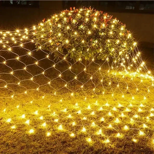6 × 4 メートル 3 × 3 メートル LED ネットメッシュライトクリスマス窓カーテンストリングライト屋外フェアリーライトガーランド結婚式の休日の装飾ランプ
