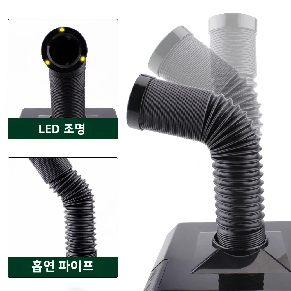 LUXIANZI 연기 추출기 LED 조명이있는 흡연 악기 220v 활성 탄소 필터 스폰지 솔더 철 연기 흡수기