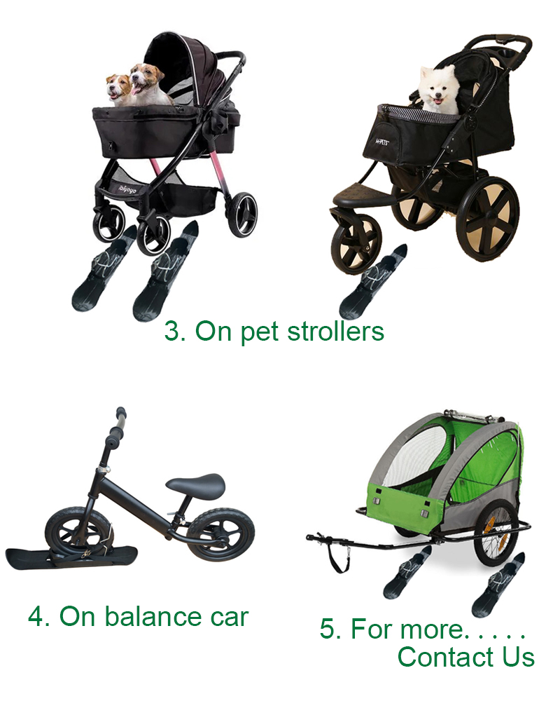 แผ่นสกี Wheelblades เลื่อนกระดานสกีชายหาดสเก็ตบอร์ด Fit รถเข็นเด็ก Balance Bikes Disabled รถเข็นสัตว์เลี้ยงรถเข็นเด็ก