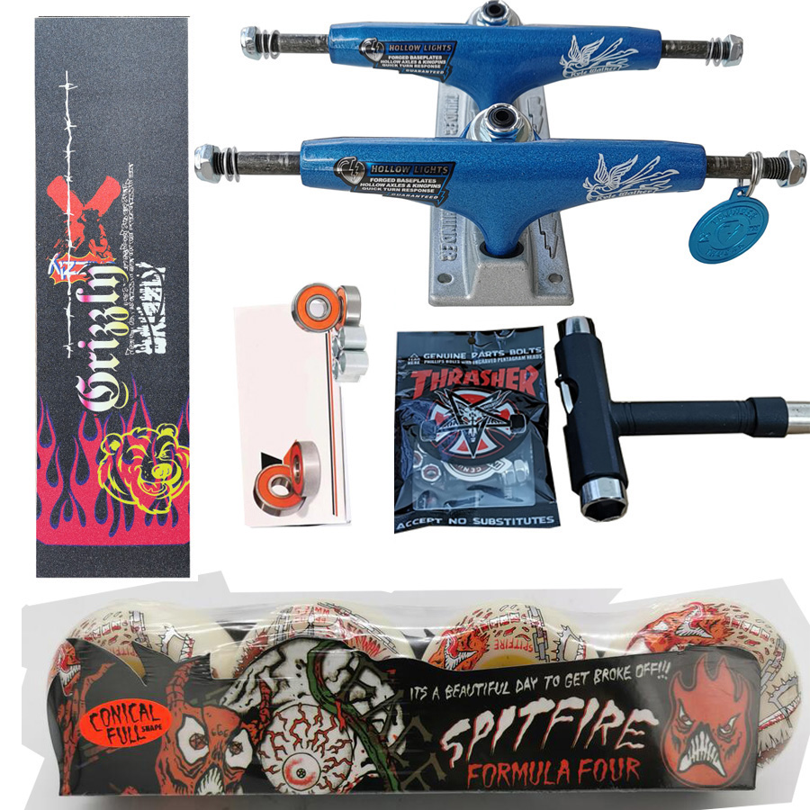 สเก็ตบอร์ด SPITFIRE ล้อ Forged THUNDER รถบรรทุก คุณภาพดี แบริ่งเหล็กโปรโครเมี่ยม เทปจับ 5.25 นิ้ว