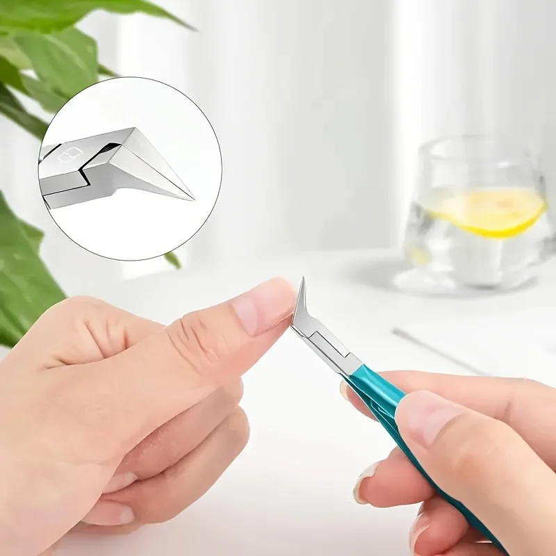 1 cortadora de uñas de los pies, cuchilla recta para uñas encarnadas y gruesas, cortaúñas encarnadas de acero inoxidable y punta puntiaguda, W