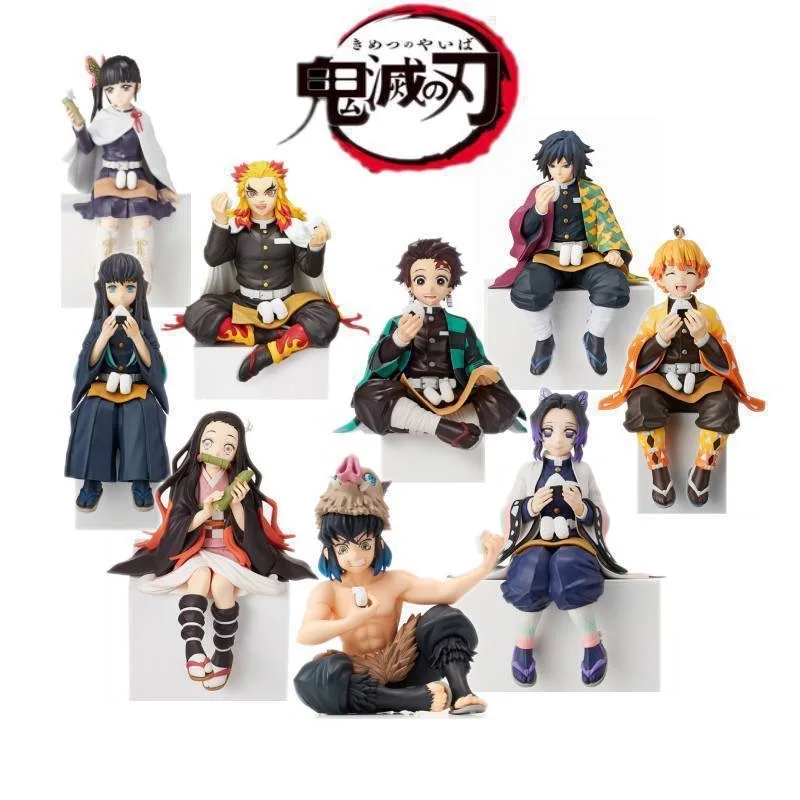 Anime Demon Sayaer Ac Chion Figuren Tanjiro Tomioka Giyuu Zenitsu Overdrijving Nezuko Anime Figuur Koc CK Kid Pop en Ys voor Kinderen