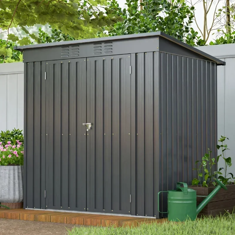 2025 New 6'x4' Outdoor Metal Storage Shed For Garden Tools Lockable Door