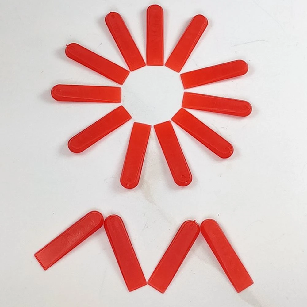 100pcs Tile Spacers Plastic Tile Leveling System Reusable Laying Level Wedges Red Leveler Wall Flooring Tiling Tools Replacement