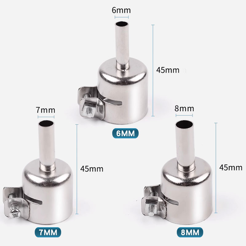 850 bocal de ar quente 3-12mm bocais universais de solda de ar bocais redondos para 852d 898 bocal de pistola de calor de solda