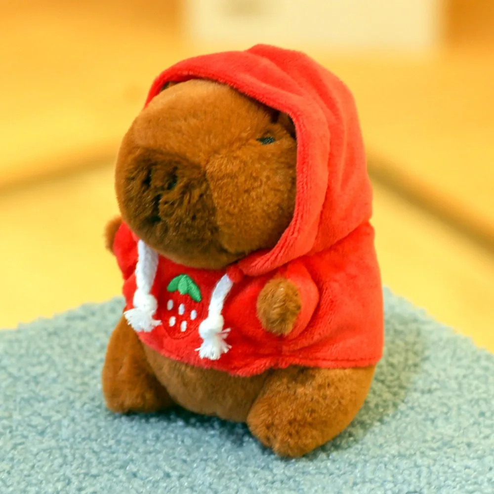 Süßes kleines Capybara-Plüschtier mit Flügeln, Kapuzenpullover, Simulation, Capybara-Puppe, flauschiges Spielzeug, Geburtstagsgeschenke