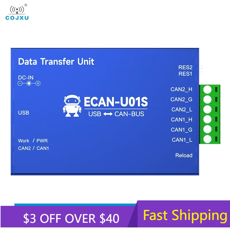CAN-zu-USB-Konverter Bus-Analysator CAN2.0 Debugger CAN-BUS Bidirektionaler 2-Wege-Transceiver COJXU ECAN-U01S Tragbares Relais