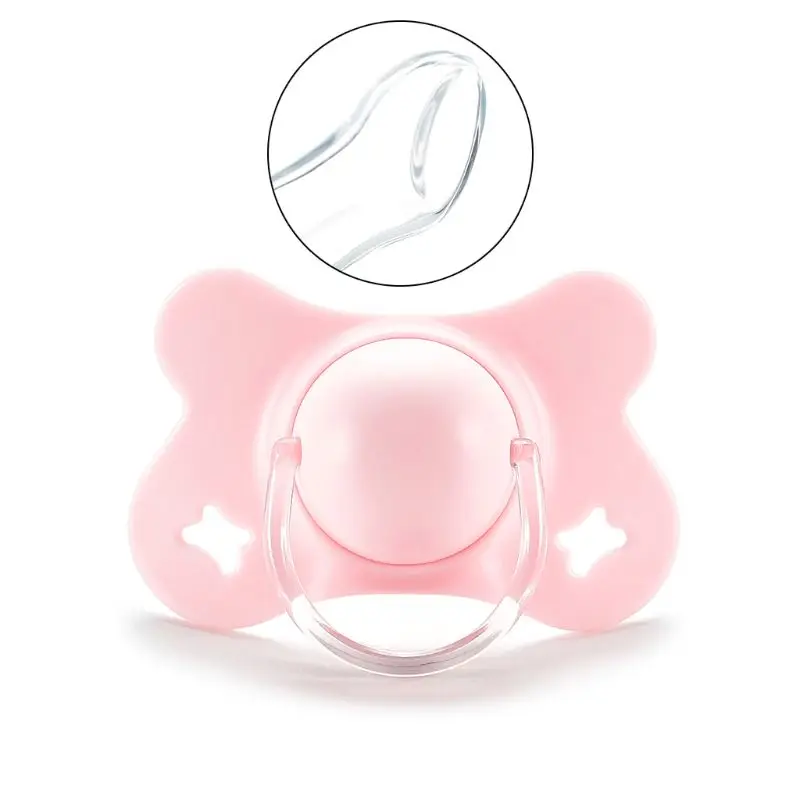 Bé Cho Hình Bướm Phẳng Núm Ti Silicone Ngủ Núm Vú Giả Sơ Sinh Bé Trai Bé Gái Cắn Nhai Tiếp Liệu Tròn Dẹt Cho Đầu
